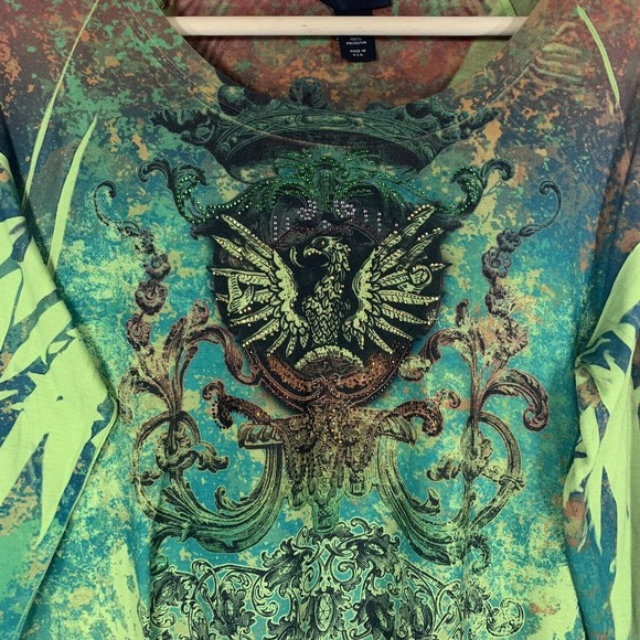 Lane Bryant Sublimation Graphic Gemmed Top Plus Size 18-20 Women’s - Picture 3 of 11